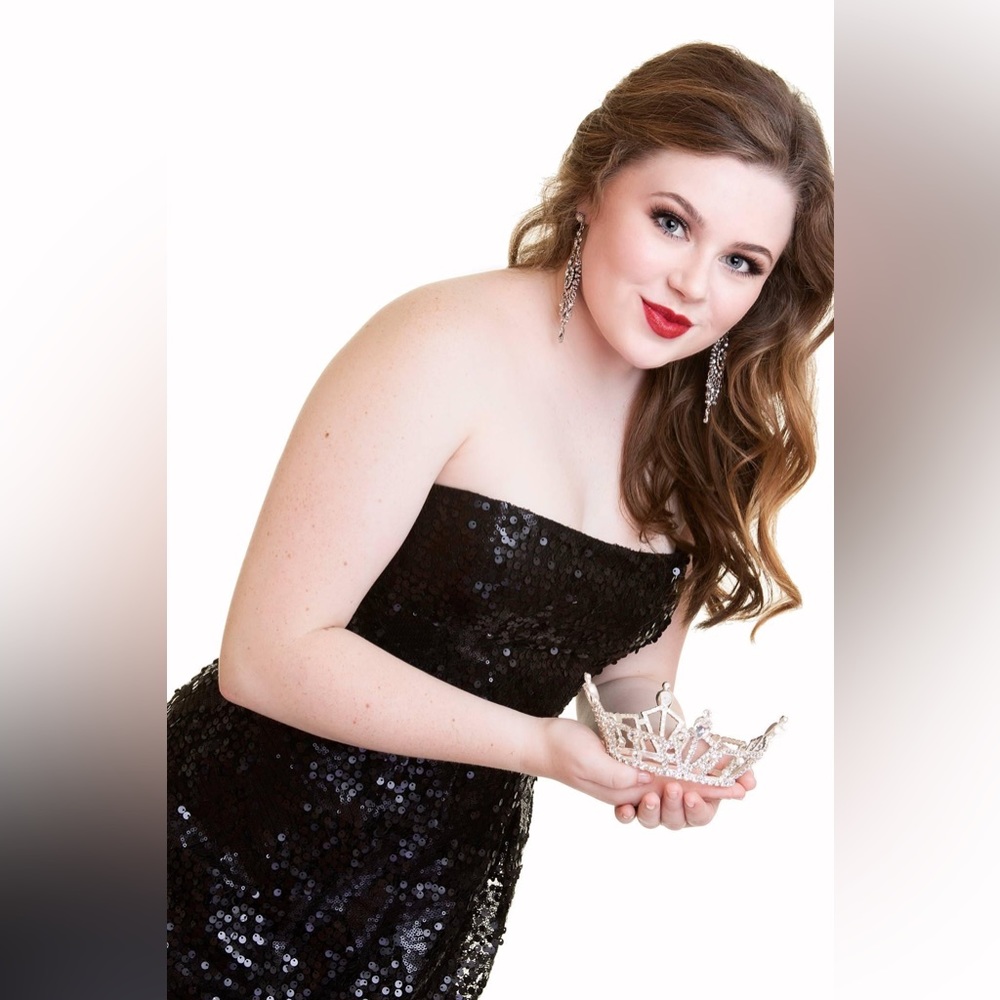 Black strapless sequin cocktail dress